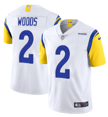 White Los Angeles Rams #2 Robert Woods 2021 Vapor Untouchable Limited Alternate Stitched Jersey - LAR561