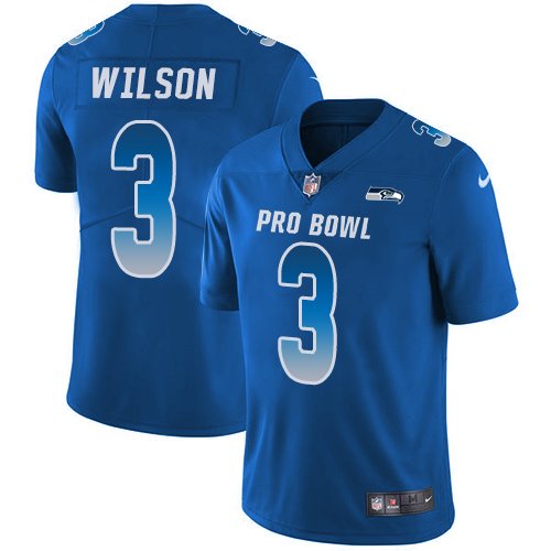 Nike Seahawks #3 Russell Wilson Royal Stitched NFL Limited NFC 2019 Pro Bowl Jersey