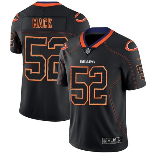 Nike Bears #52 Khalil Mack Lights Out Black Stitched NFL Limited Rush Jersey - CBJ339