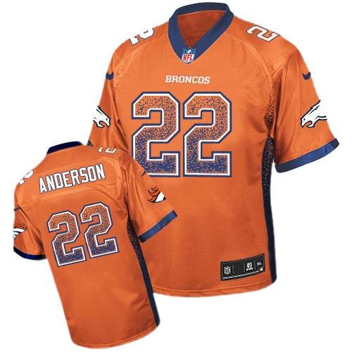 Nike Broncos #22 C.J. Anderson Orange Team Color Stitched NFL Elite Drift Fashion Jersey