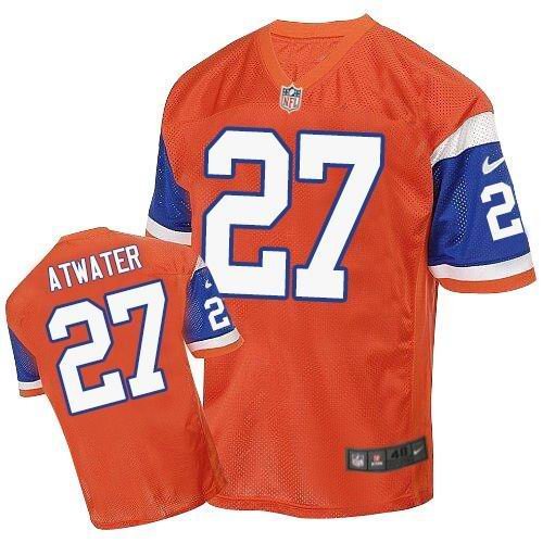 Nike Broncos #27 Steve Atwater Orange Throwback Stitched NFL Elite Jersey