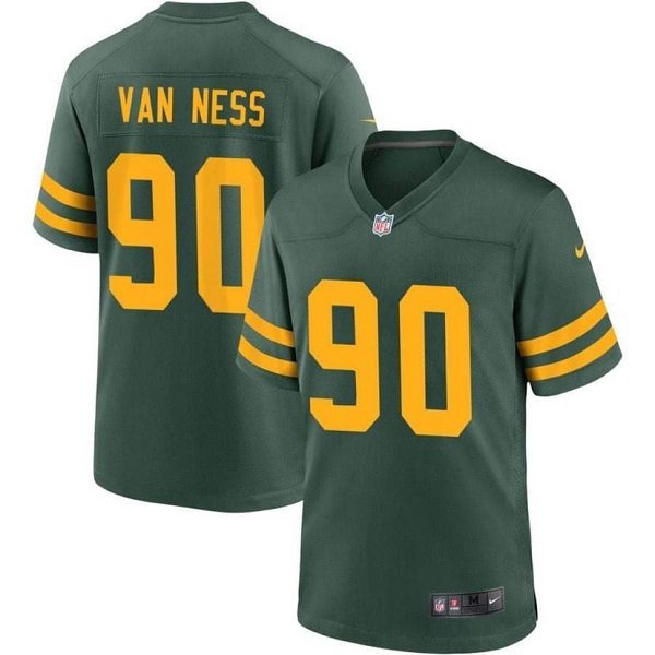 Green Green Bay Packers #90 Lukas Van Ness Stitched Game Jersey - GBJ79