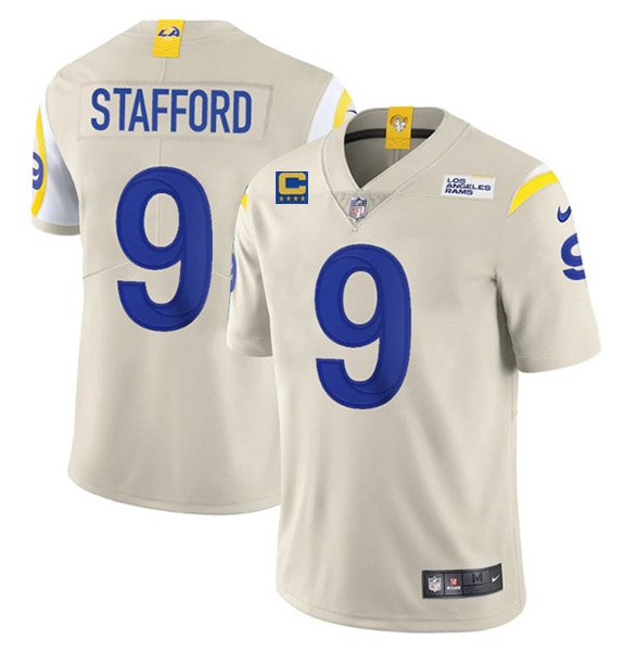 Bone Los Angeles Rams #9 Matthew Stafford 2022 With 4-Star C Patch Vapor Untouchable Limited Stitched Jersey - LAR50