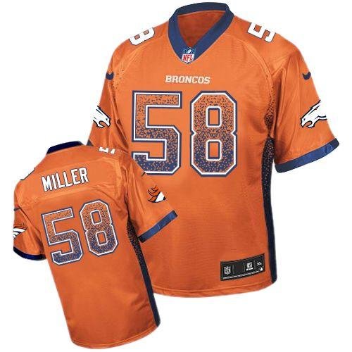 Nike Broncos #58 Von Miller Orange Team Color Stitched NFL Elite Drift Fashion Jersey