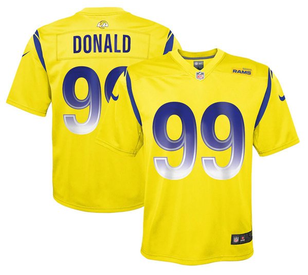 Gold Los Angeles Rams #99 Aaron Donald Stitched Game Jersey - LAR376