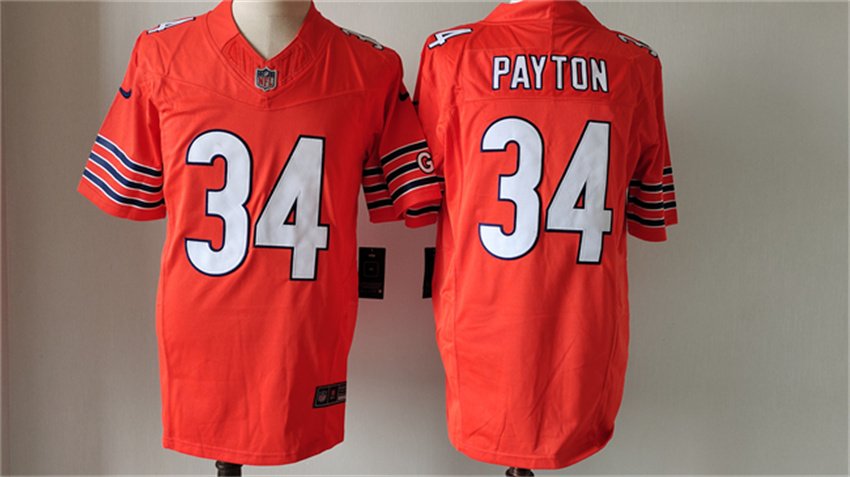 Orange Chicago Bears #34 Walter Payton 2023 F.U.S.E. Limited Stitched NFL Jersey - CBJ179