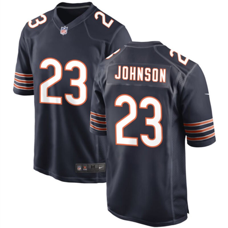 Navy Chicago Bears #23 Roschon Johnson Stitched Game Jersey - CBJ154