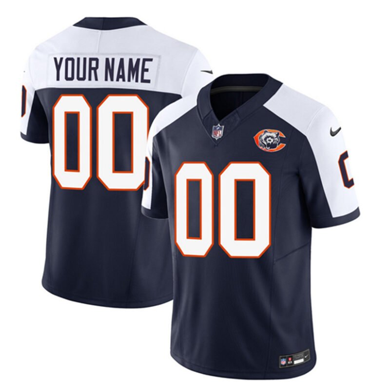 Navy/White Chicago Bears Active Player Custom 2023 F.U.S.E. Throwback Limited Stitched Football Jersey - CBJ236