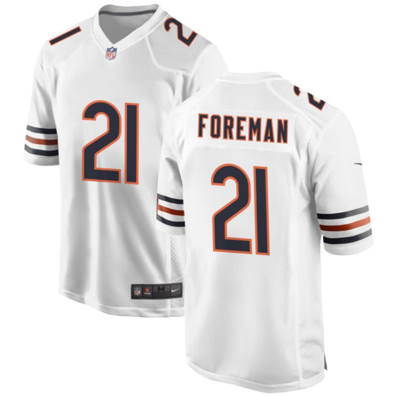 White Chicago Bears #21 D'Onta Foreman Stitched Game Football Jersey - CBJ216