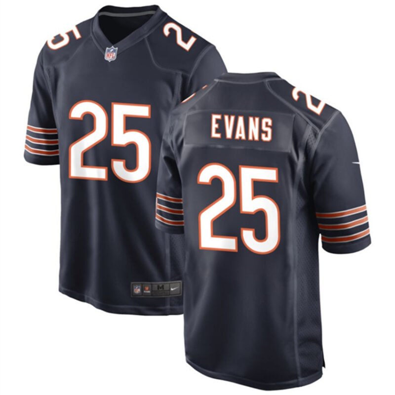 Navy Chicago Bears #25 Darrynton Evans Stitched Game Football Jersey - CBJ172