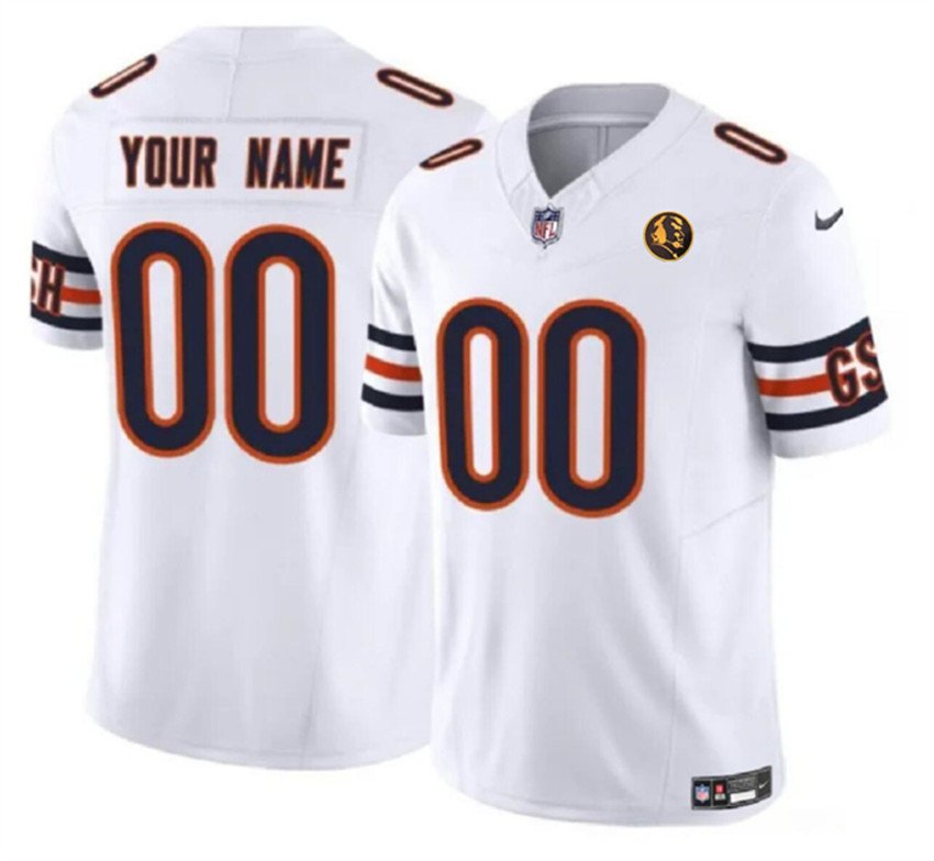 White Chicago Bears Active Player Custom 2023 F.U.S.E. With John Madden Patch Vapor Limited Stitched Football Jersey - CBJ29