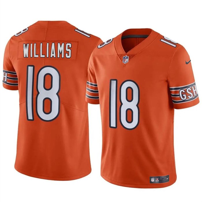 Orange Chicago Bears #18 Caleb Williams 2024 Draft Vapor Stitched Football Jersey - CBJ459