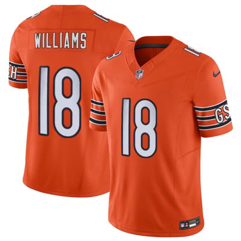 Orange Chicago Bears #18 Caleb Williams 2024 Draft F.U.S.E. Vapor Stitched Football Jersey - CBJ636