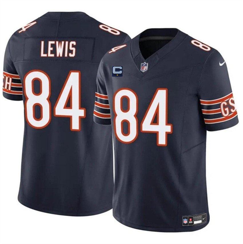 Navy Chicago Bears #84 Marcedes Lewis 2024 F.U.S.E. With 1-star C Patch Vapor Untouchable Limited Stitched Football Jersey - CBJ451