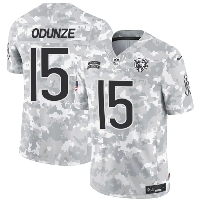 Arctic Camo Chicago Bears #15 Rome Odunze 2024 F.U.S.E Salute to Service Limited Stitched Football Jersey - CBJ565