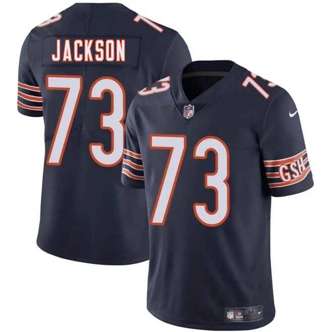 Navy Chicago Bears #73 Jonah Jackson 2025 Vapor Stitched Football Jersey - CBJ78