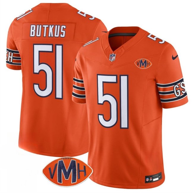 Orange Chicago Bears #51 Dick Butkus 2025 F.U.S.E. With VMH Patch Vapor Untouchable Limited Stitched Football Jersey - CBJ264