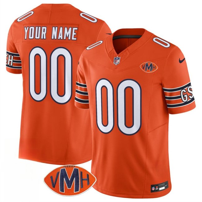 Orange Chicago Bears Active Player Custom 2025 F.U.S.E. With VMH Patch Vapor Untouchable Limited Stitched Football Jersey - CBJ422
