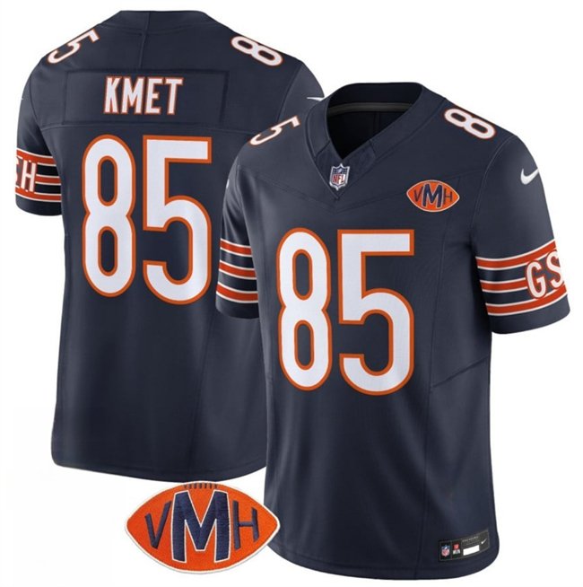 Navy Chicago Bears #85 Cole Kmet 2025 F.U.S.E. With VMH Patch Vapor Untouchable Limited Stitched Football Jersey - CBJ190