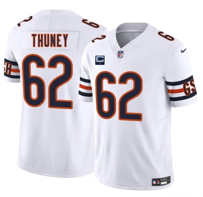 White Chicago Bears #62 Joe Thuney 2025 F.U.S.E. With 1-Star C Patch Vapor Untouchable Limited Stitched Football Jersey - CBJ547