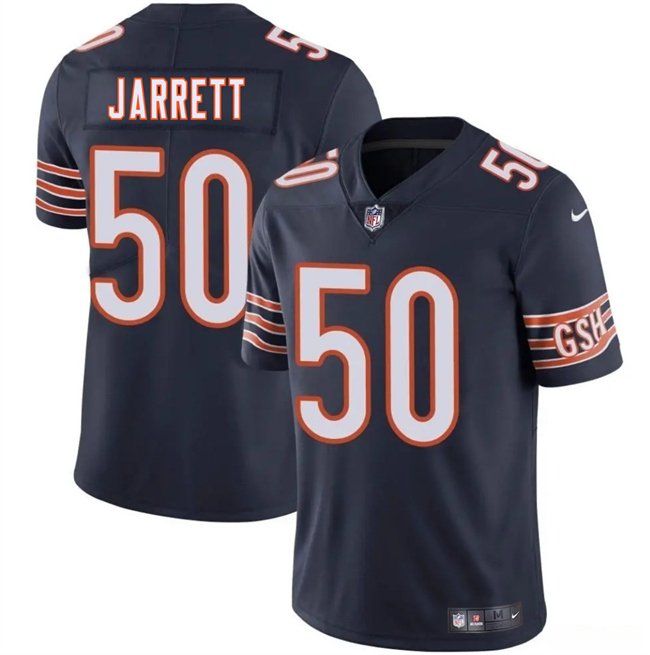 Navy Chicago Bears #50 Grady Jarrett 2025 Vapor Stitched Football Jersey - CBJ95