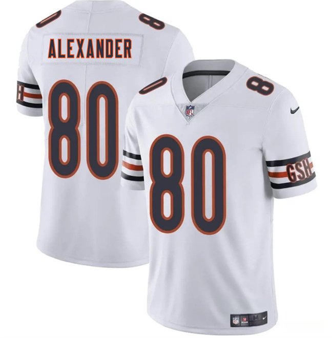 White Chicago Bears #80 Maurice Alexander 2025 Vapor Stitched Football Jersey - CBJ379