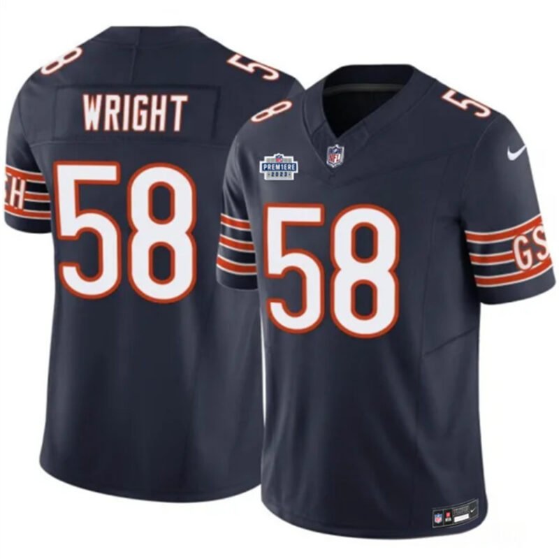 Navy Chicago Bears #58 Darnell Wright 2023 F.U.S.E. With Prem1ere Patch Vapor Untouchable Limited Stitched Football Jersey - CBJ31