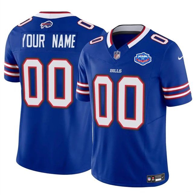 Blue Buffalo Bills Active Player Custom 2025 F.U.S.E. With Farewell Patch Vapor Untouchable Limited Stitched Football Jersey - BBN76