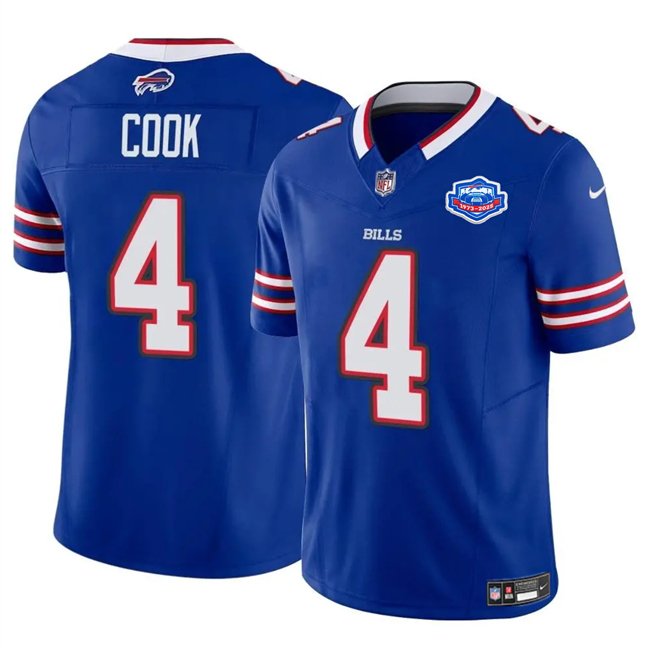 Blue Buffalo Bills #4 James Cook 2025 F.U.S.E. With Farewell Patch Vapor Untouchable Limited Stitched Football Jersey - BBN74