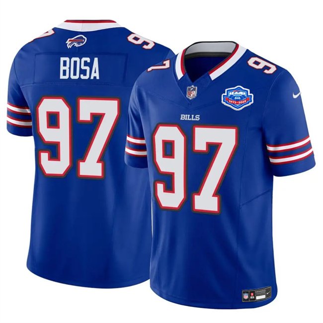 Blue Buffalo Bills #97 Joey Bosa 2025 F.U.S.E. With Farewell Patch Vapor Untouchable Limited Stitched Football Jersey - BBN21