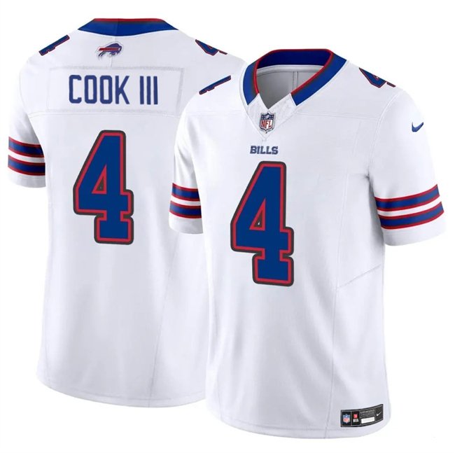 White Buffalo Bills #4 James Cook III 2025 F.U.S.E. Vapor Untouchable Limited Stitched Football Jersey - BBN37