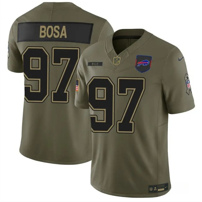 Olive Buffalo Bills #97 Joey Bosa 2025 F.U.S.E. Salute to Service Limited Stitched Football Jersey - BBN73