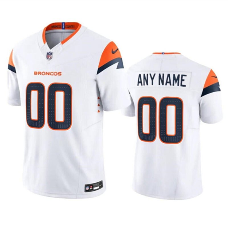 White Denver Broncos Active Player Custom 2024 F.U.S.E. Vapor Limited Stitched Football Jersey