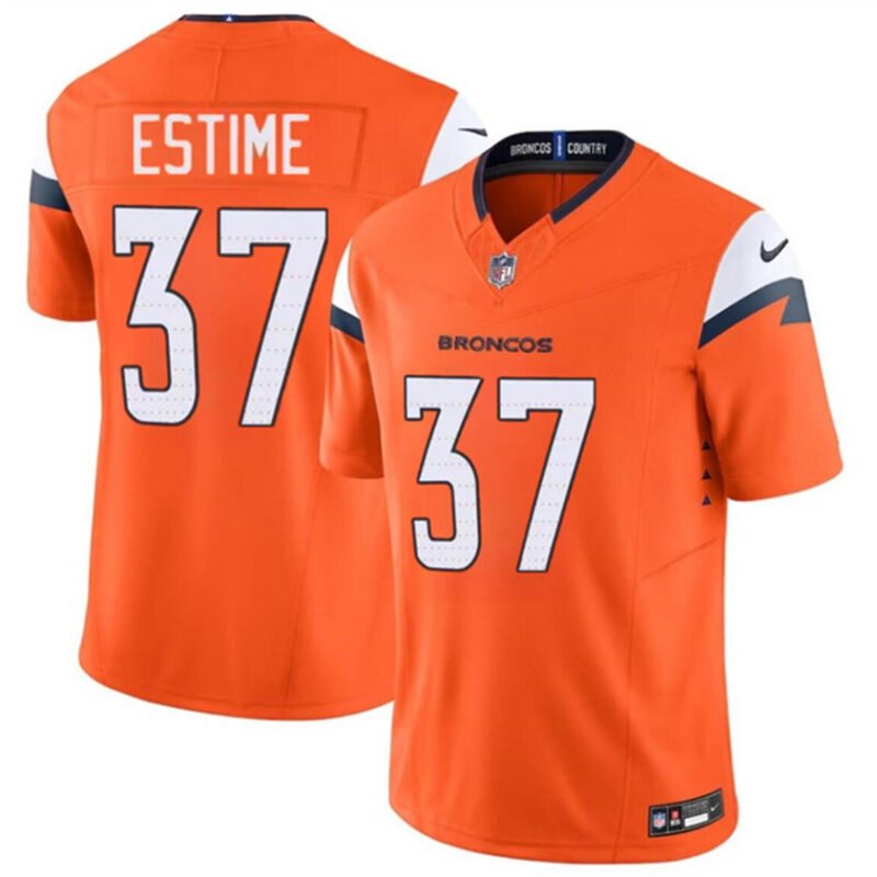 Orange Denver Broncos #37 Audric Estime 2024 F.U.S.E. Vapor Limited Stitched Football Jersey
