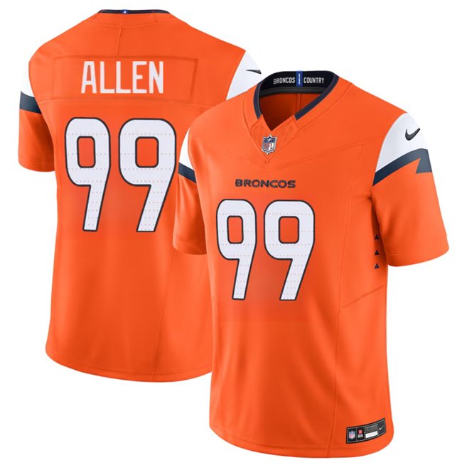 Orange Denver Broncos #99 Zach Allen 2024 F.U.S.E. Vapor Limited Stitched Football Jersey