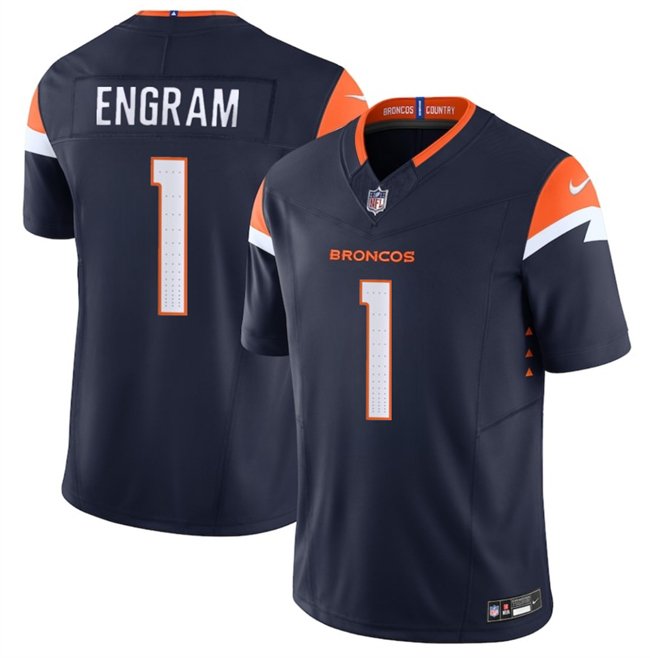 Navy Denver Broncos #1 Evan Engram 2024 F.U.S.E. Alternate Vapor Limited Stitched Football Jersey
