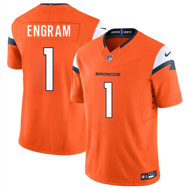 Orange Denver Broncos #1 Evan Engram 2024 F.U.S.E. Vapor Limited Stitched Football Jersey