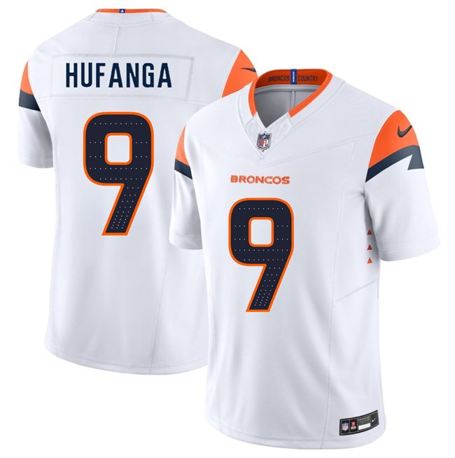 White Denver Broncos #9 Talanoa Hufanga 2024 F.U.S.E. Vapor Limited Stitched Football Jersey