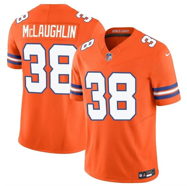 Denver Broncos #38 Jaleel McLaughlin Orange F.U.S.E. Mile High Collection 1977 Throwback Vapor Limited Stitched Football Jersey