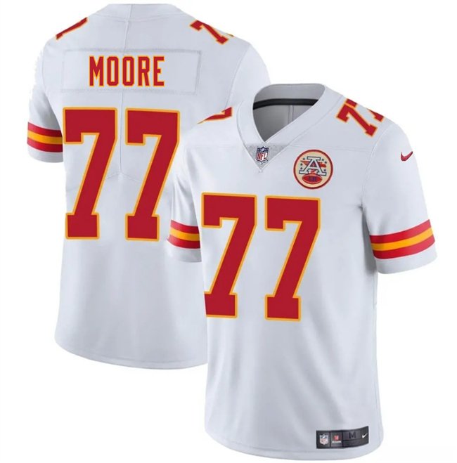 White Kansas City Chiefs #77 Jaylon Moore 2025 Vapor Untouchable Limited Stitched Football Jersey - KCJ62