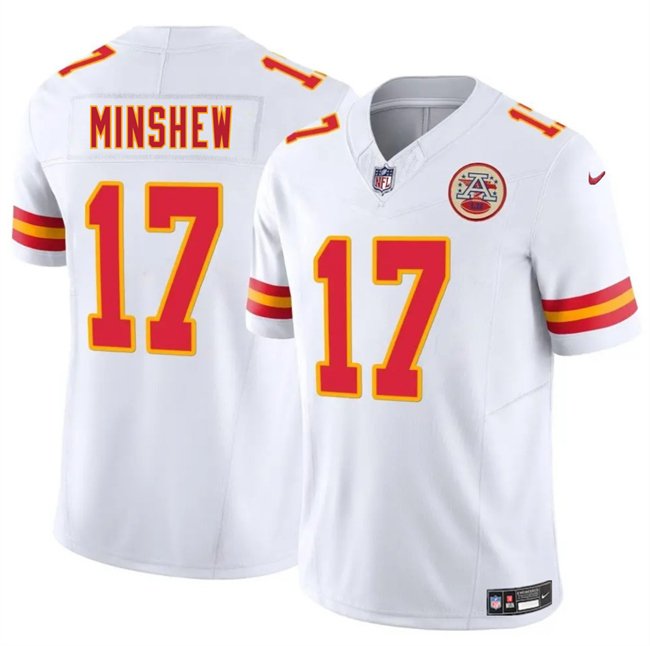 White Kansas City Chiefs #17 Gardner Minshew 2025 F.U.S.E. Vapor Untouchable Limited Stitched Football Jersey - KCJ86