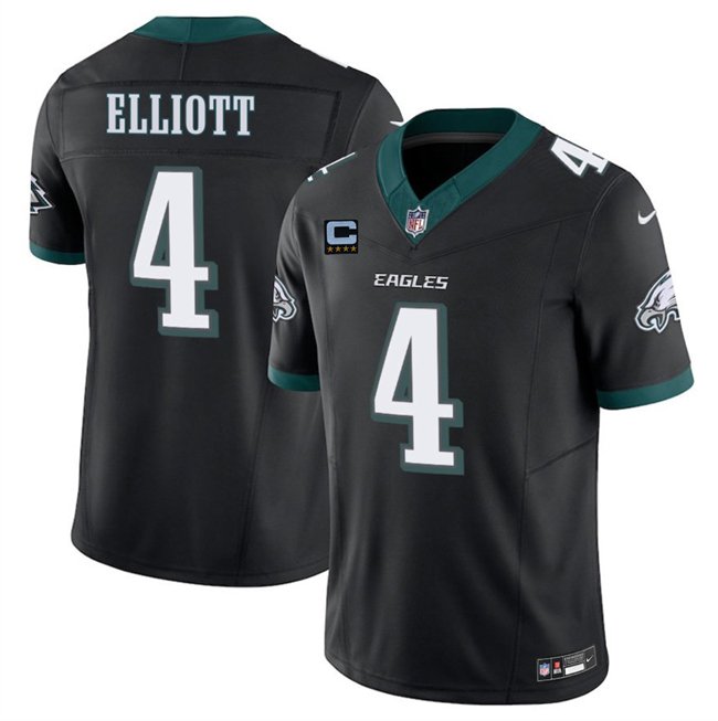 Black Philadelphia Eagles #4 Jake Elliott 2025 F.U.S.E. With 4-Star C Patch Vapor Untouchable Limited Throwback Stitched Football Jersey - PEL124