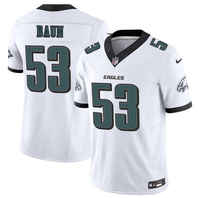 White Philadelphia Eagles #53 Zack Baun 2025 F.U.S.E. Vapor Untouchable Limited Stitched Football Jersey - PEL256