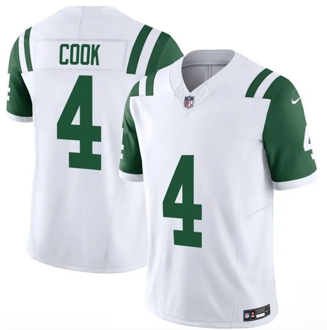 White New York Jets #4 Brady Cook 2025 F.U.S.E. Classic Alternate Vapor Untouchable Limited Stitched Jersey - NYJ07