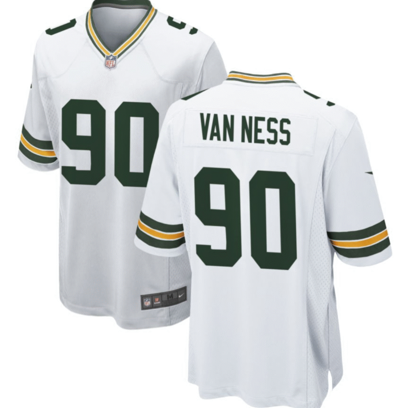 White Green Bay Packers #90 Lukas Van Ness Stitched Game Jersey - GBJ552