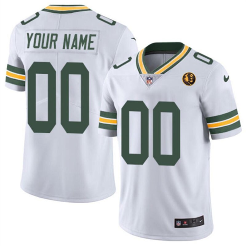 White Green Bay Packers Active Player Custom With John Madden Patch Vapor Limited Stitched Football Jersey - GBJ222