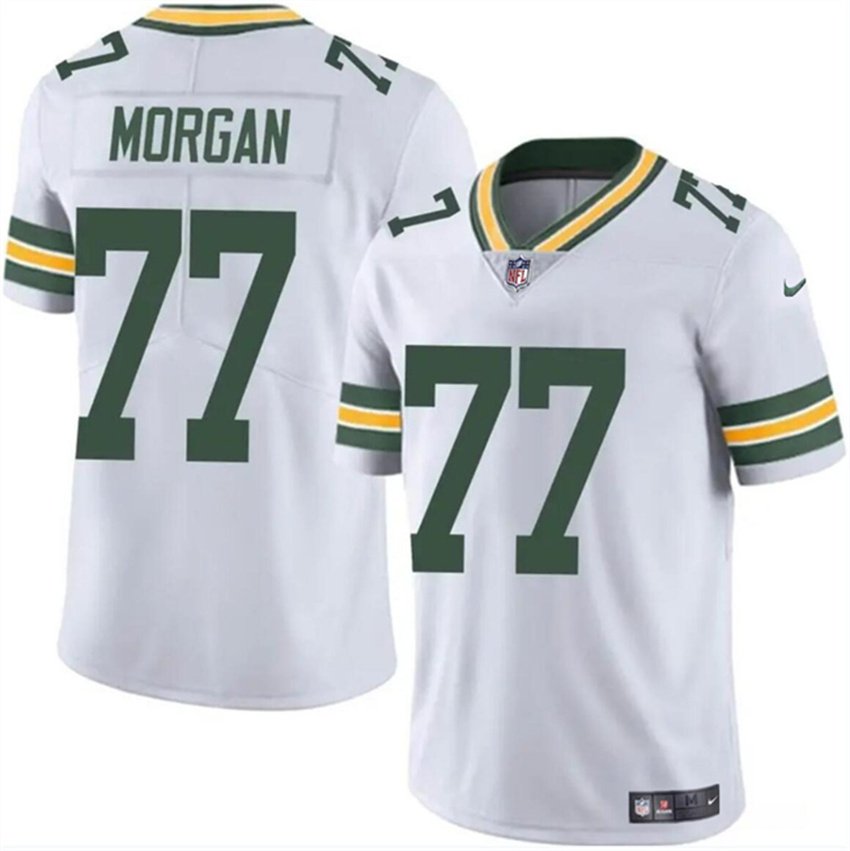 White Green Bay Packers #77 Jordan Morgan 2024 Draft Vapor Limited Stitched Football Jersey - GBJ129