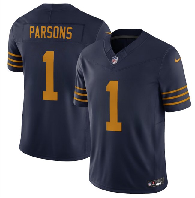Navy Green Bay Packers #1 Micah Parsons The 1923 Classic Vapor F.U.S.E. Limited Stitched Football Jersey - GBJ314