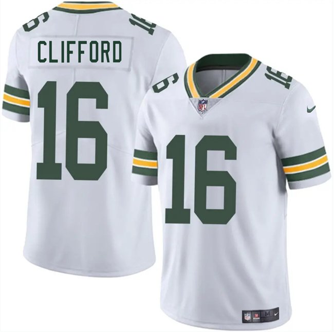 White Green Bay Packers #16 Sean Clifford 2025 Vapor Untouchable Limited Stitched Jersey - GBJ188