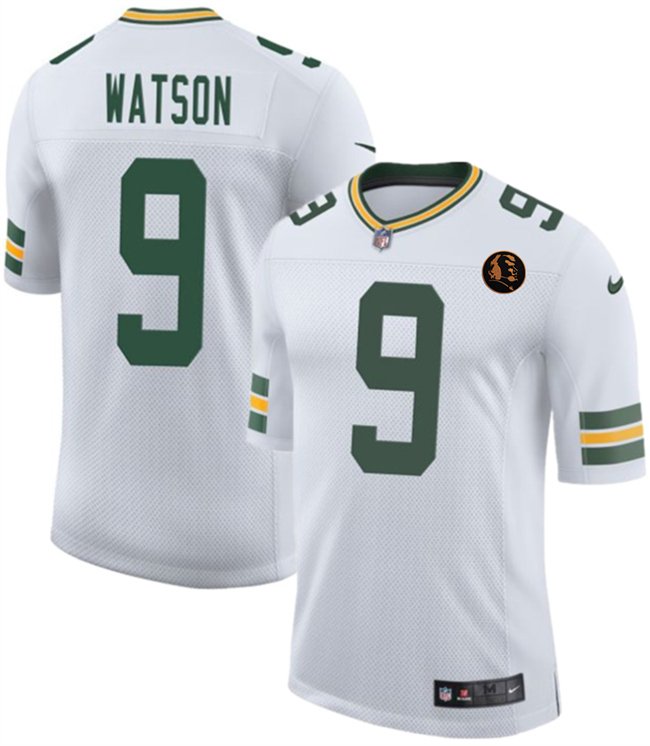 White Green Bay Packers #9 Christian Watson 2025 New With John Madden Patch Vapor Untouchable Limited Stitched Football Jersey - GBJ466